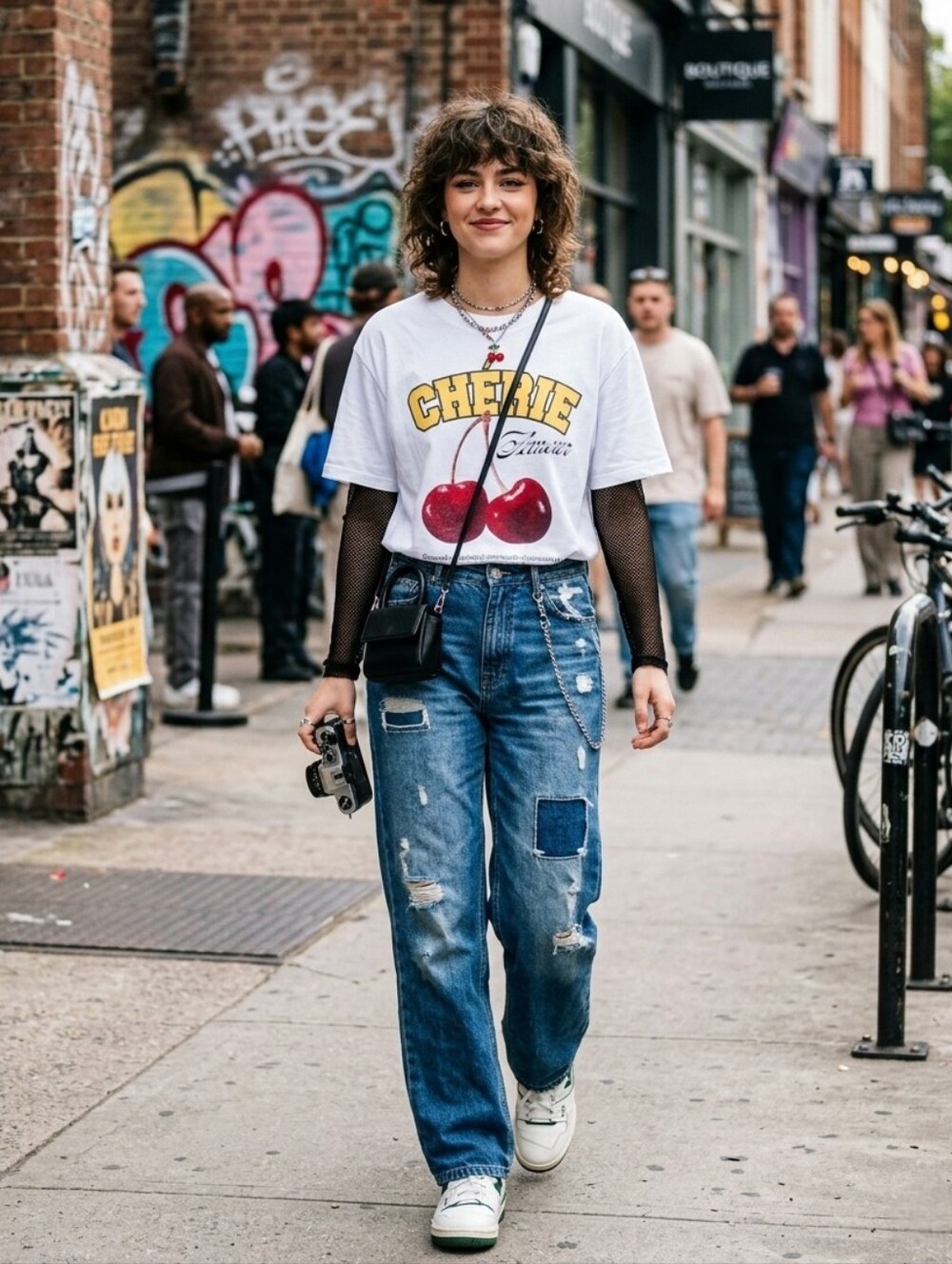 🍒NWT Born Lucky LA "Cherie Amour Graphic T-Shirt" 💯% Cotton🙌🏻 White🤍 Sz XS